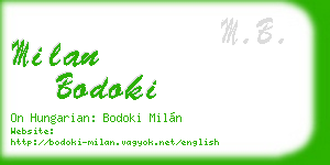 milan bodoki business card